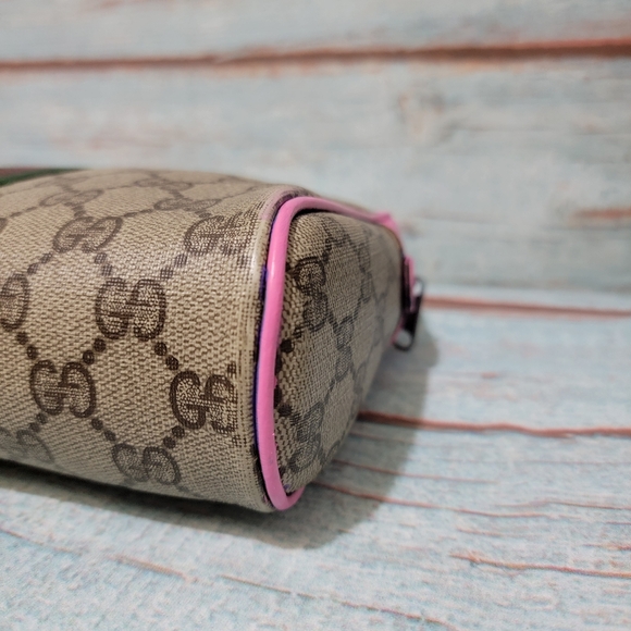 #WC134 AUTHENTIC Gucci Web Sherry Line Leather clutch bag - Picture 8 of 12